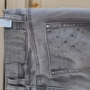 Studded Jeans Glitter Gray size O stretch WHBM LIKE NEW